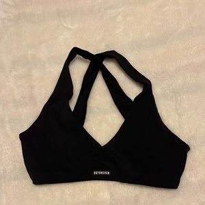 Small Black sports bra with padding inserts